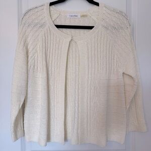 Calvin Klein Women's Cream Open Front Size Small Cardigan